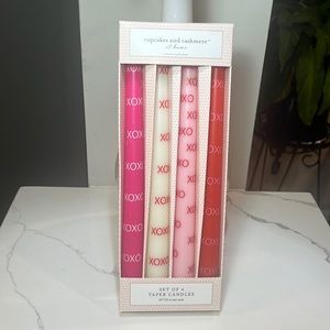 Cupcakes and Cashmere Valentine’s Day XOXO Candles Set of 4 ~ 10”H ~ NIB